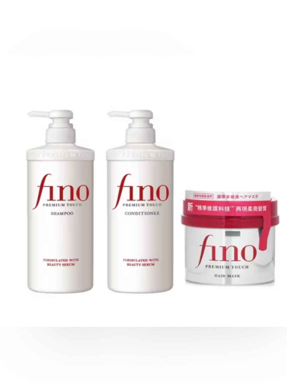 Shiseido Fino Premium Touch Hair Care Set - White with Red Accents